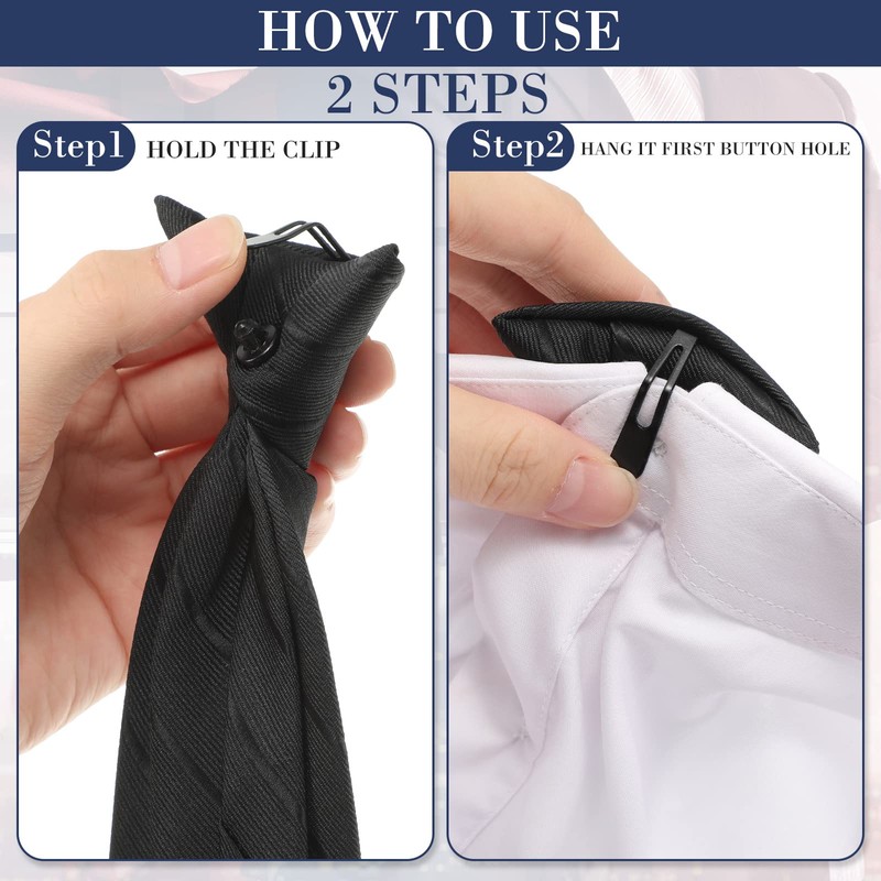 Janmercy 6 Pcs Clip on Tie for Men Clip on