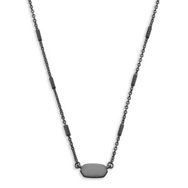 Kendra Scott Fern Pendant Necklace for Women, Dainty Fashion Jewelry, Gunmetal-Plated