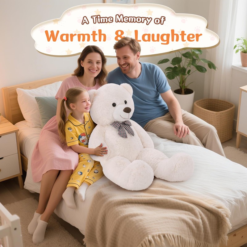 MorisMos Bow Tie Giant Teddy Bear, 39inch Large Teddy Bear