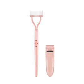 Eyelash Comb with Stainless Comb Eyelashes Eyebrow Brush Separator Cosmetic Brushes Comb Cover Arc Designed Foldable Lash comb makeup crooming Tools