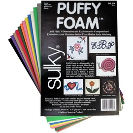 Sulky Of America 12 Color 3mm Puffy Foam Assortment, 6" by 9" (45100S)