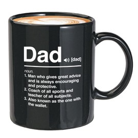 Bubble Hugs Father's Day Mug White 11oz - Dad Definition Man Who Gives Great Advice - Thank You in Law Bonus Step Dad Family Father's Day Great Father Grandpa