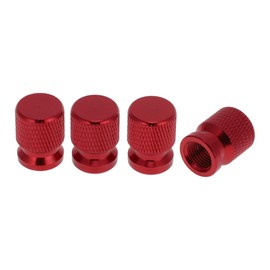 HEROFFIX 4 Pcs Mesh Pattern Tire Valve Stem Caps Decorative Tyre Valve Dust Covers 7x16mm Red Aluminum Alloy