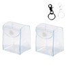 2 PCS Square Keychain Pouch Ita Bag Accessories Clear Display