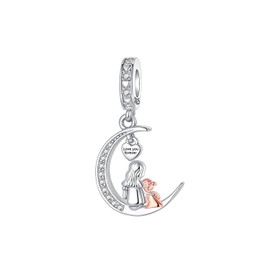 BIZK Women's Charm Pendant for Bracelet 925 Sterling Silver Charm Bead Pendant for European Bracelets and Necklaces, Sterling Silver