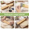 Rolling Pin with Thickness Rings,13.6" Dough Roller with Mat&4 Cookie