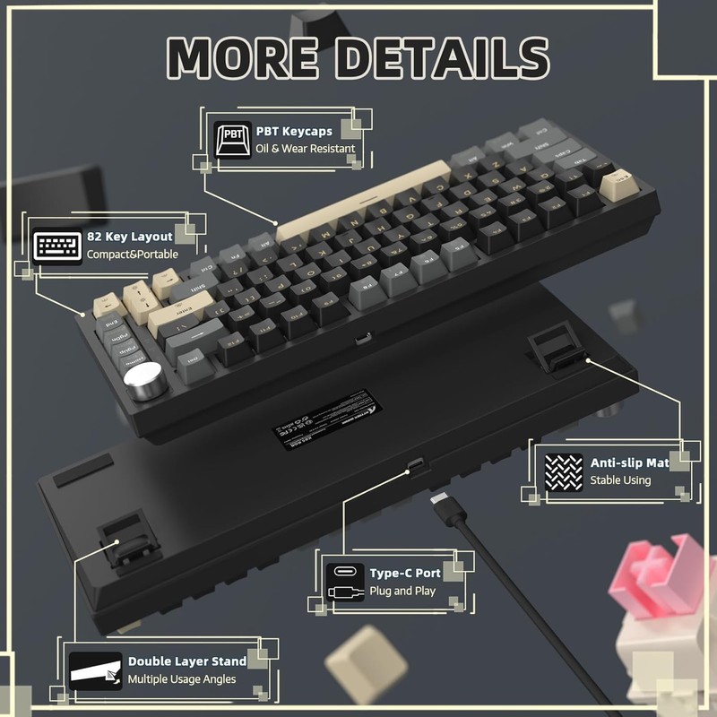 ATTACK SHARK K85 Rapid Trigger 75% Wired Mechanical Gaming Keyboard