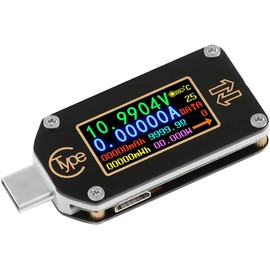 Type-C USB Tester Meter Voltmeter USB Multimeter Voltage Current USB Voltage Tester Bluetooth PD Ammeter Meter 2-Way 0.96 Inch IPS Colour LCD Display TC66C