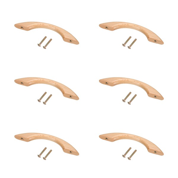 sourcing map 6Pcs Wood Drawer Pulls Handles, 96mm/3.8" Hole Spacing