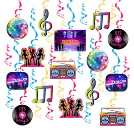 Pack of 30 Spiral Decorative Skirt Hanging Swirls 70s 80s Theme Party Streamers Decoration Hippie Hanging Swirls Retro 80s Birthday Carnival Party Decoration