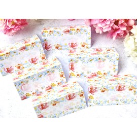 Pack of 12 Floral Wedding Place Cards, Red & Pink Roses, Flower Design Dinner Party Guest Name Card