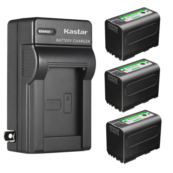Kastar 3-Pack BP-950GEXP Type-C Battery 7.4V 7000mAh and AC Wall