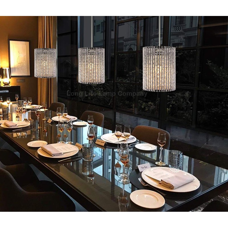 Crystal Light Shade for Ceiling Pendants Chrome Frame Chandelier Droplets