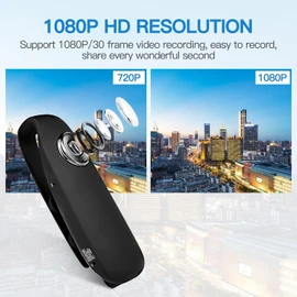 CAMMHD 1080P Mini Body Camera, 32GB Small Pocket Cam with Magnetic Clip, No WiFi Blutooth, Portable Video Recorder Suitable for Cycling Motorcycle Travel Hiking Walking Security