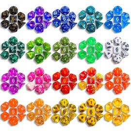 CiaraQ DND Dice Sets - 20 X 7 Polyhedral Dice (140pcs) with a Large Drawstring Bag Great for Dungeons and Dragons, Role Playing Table Game.