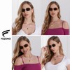 Fozono Retro Frameless Rectangle Sunglasses Womens Trendy Narrow Small Frame