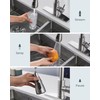 FORIOUS Kitchen Faucet with Soap Dispenser, Brushed Nickel, Single Handle
