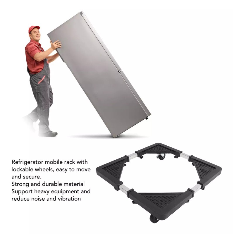 Generic Soporte De Refrigerador Ajustable Con 4 Ruedas De Bloqueo