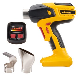 Wagner SprayTech 2467225 FURNO 550 18V Variable Temp Cordless Crafts, Wire Shrinking, Defrosting Pipes, with 2 Nozzles – Bare Tool Heat Gun, Yellow