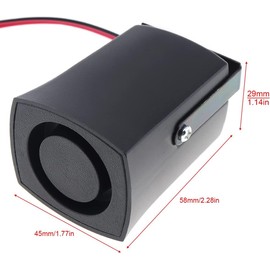 DriSentri Alert Siren, 12-24V Black 6 Tone Car Alarm Auto Warning Siren Horn for Motorcycle Car Vehicle