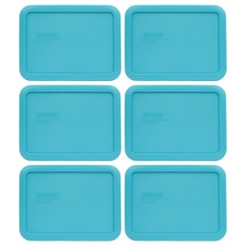 Pyrex 7210-PC 3-Cup Surf Blue Food Storage Replacement Lid (6-Pack) - Made in USA