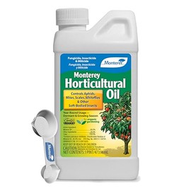 Monterey Horticultural Oil - Organic Gardening Fungicide, Insecticide, & Miticide Bundled with Measuring Spoon - Use for Aphids, Mites, Scales - 16 oz/Pint