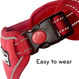 Barkridges® Premium Dog Harness | Adjustable Easy-to-Wear Buckle | No Pull Non Choke Training | Chafing-Free | Safety Reflective Strips | Comfortable for Small Medium Large Dogs (Black, L)