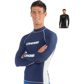 Cressi Men's Long Sl Rash Guard Long Sleeves Elastic Fabric for Adult UV Protection (UPF) 50+, blue, l