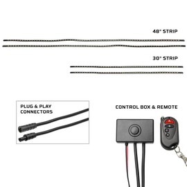 LEDGlow 4pc Orange Flexible Car Slimline LED Underbody Underglow Accent Neon Lighting Kit - 4 Unique Patterns - Water Resistant, Low Profile Tubes - Includes Control Box & Remote