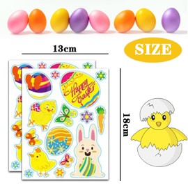 KEELYY Pack of 8 Easter Eggs Stickers, Easter Stickers, Easter Bunnies, Chicks, Flowers Stickers, Easter Decoration for Children