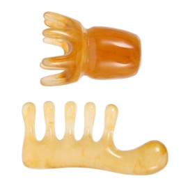 OHPHCALL 2pcs Scalp Massage Tool Handheld Gua Comb for Care Stimulates Circulation Relieves Headaches Lightweight and Portable Design for Daily Use