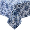 Newbridge 52 x 70 Inch Rectangle Fabric Tablecloth, Blue Amani