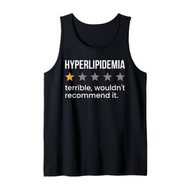 Mens Hyperlipidemia One Star Rating High Cholesterol Awareness Tank Top