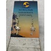Son Shine Shells New in Box Silver Palm Tree Earrings