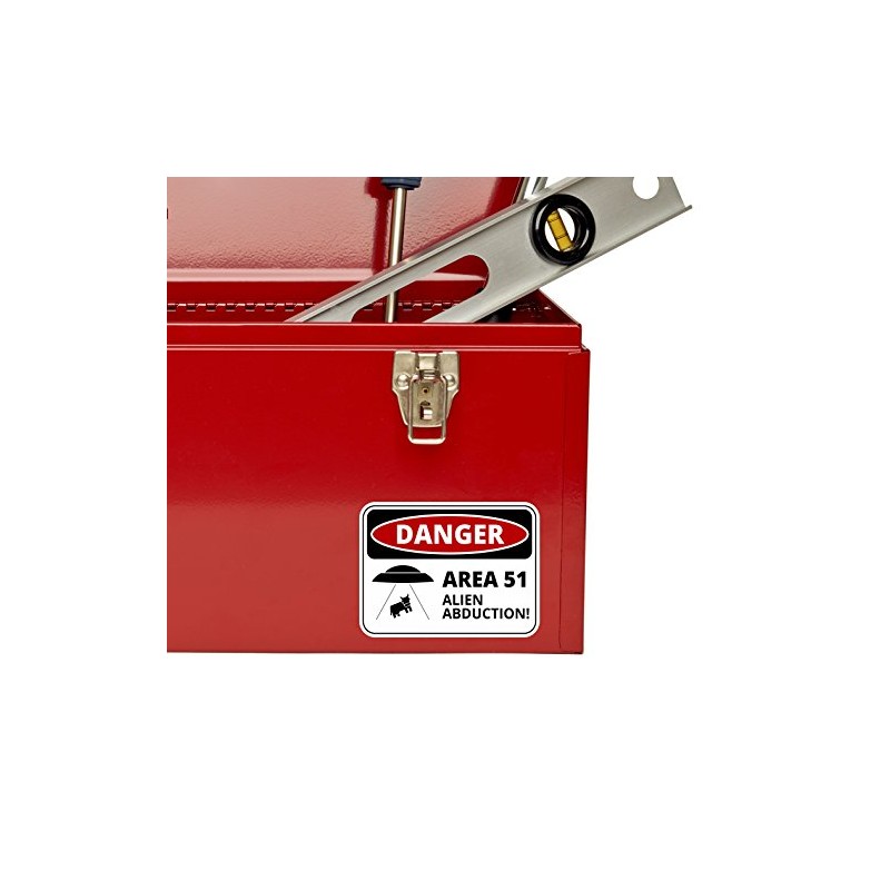 2 x 10cm Danger Sign Area 51 Vinyl Sticker Laptop