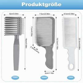 Hair Cutting Comb, Pack of 3 Hair Cutting Aid, Adjustable Hair Cutting Stencil, Curved Positioning Comb, Hair Cutting Comb, Transition for Men (Grey)