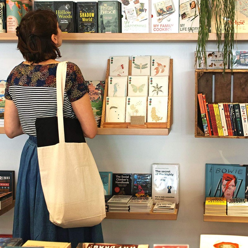 Stylish Spacious Tote Bag with Zip Cotton Bag Fabric Bag