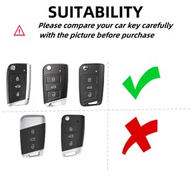 RUXYAXFOL 2 x White Silver TPU Car Key Cover Case Fit VW Tiguan Touran Seat Leon Fabia Ibiza Skoda Fabia Octavia Superb Polo Golf 7 Mk7