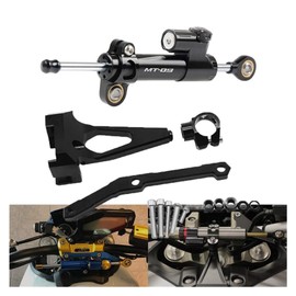 BANDKIT New CNC Motorcycle Steering Stabilize Damper Bracket Mount FOR MT-09 MT09 FZ09 FZ-09 2013-2019 MT-09 SP Mounting Kit(Blakc black)
