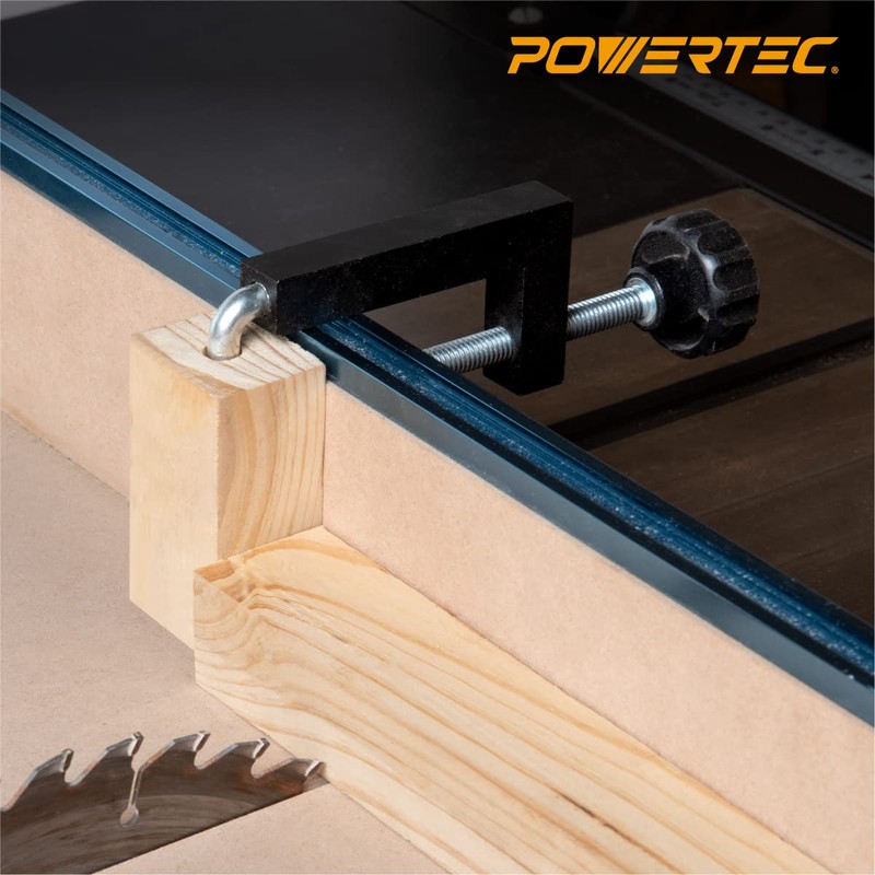 POWERTEC Universal Fence Clamps for Woodworking, Compatible with Table Saw,