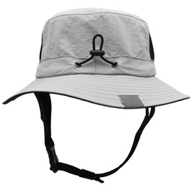 Huakunda Mens Sun Hat UPF50+ Wide Brim Beach Hat Quick-Dry Outdoors Adjustable Chin Strap Bucket Fishing Hats for Surfing Boating (Light Grey)