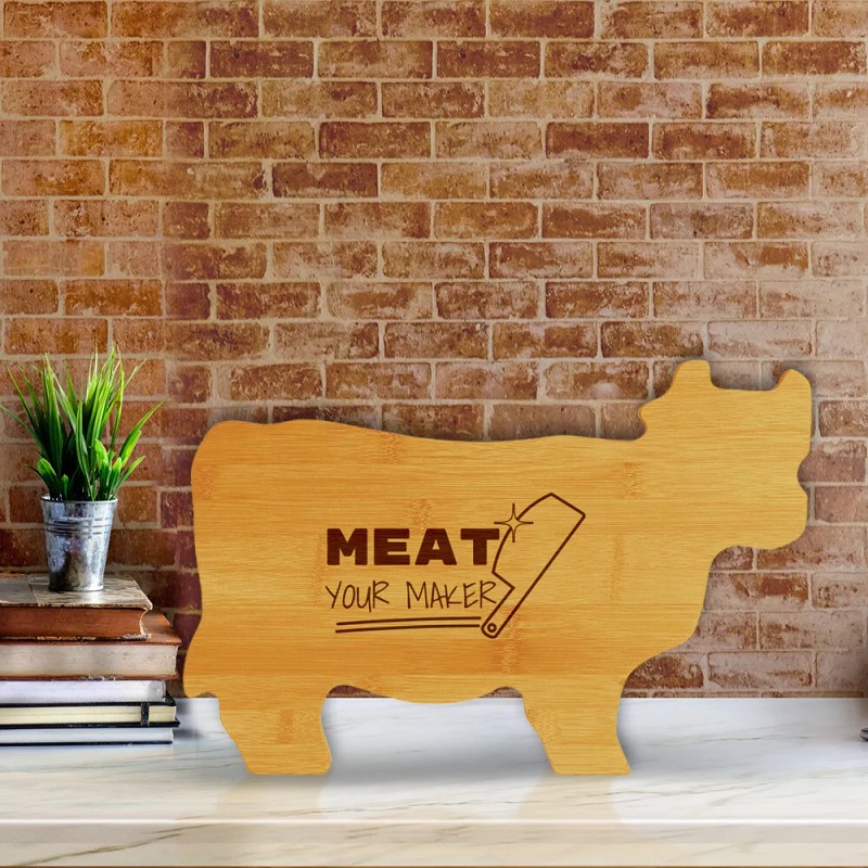 Signs ByLITA Meat Your Maker 14.75 x 9.75" Cow Shape