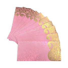Shagun Envelopes Designer Set Money Cash Gift Envelope (pack of 10) for Indian Wedding/Engagement/Diwali/Birthday/Anniversary (Pink)