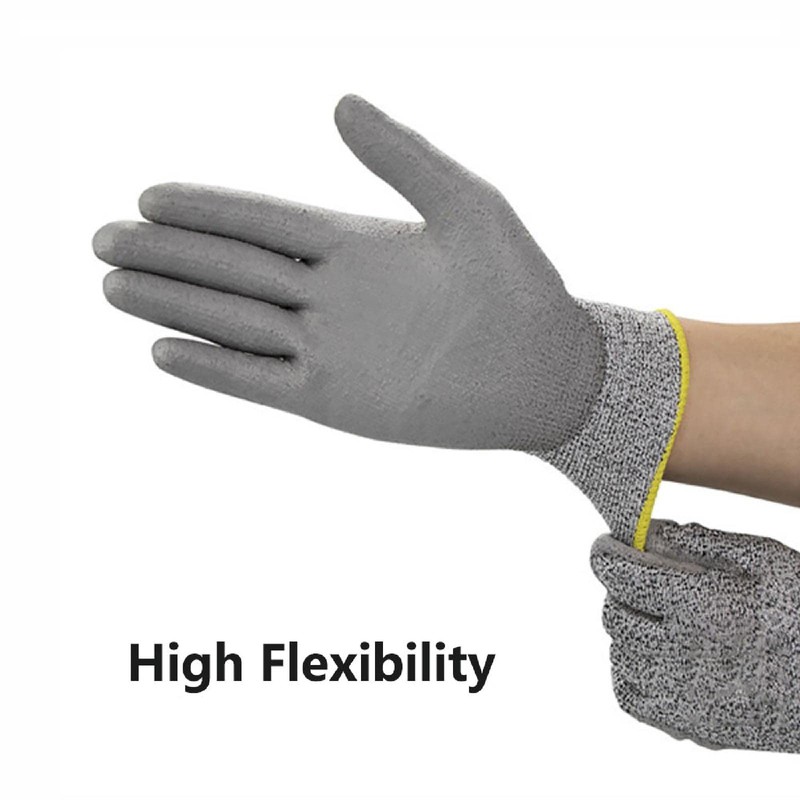 TopHomer Level 3 Cut Resistant Gloves, S/M/L PU Coated Work