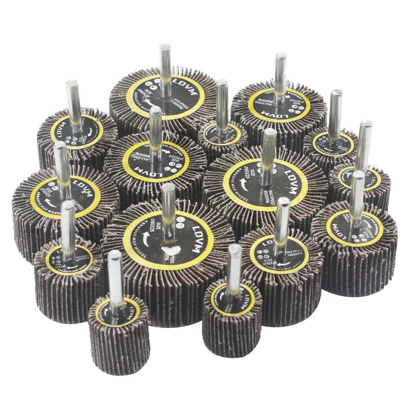 Fixtronic 15 Pcs Flap Wheels Sander, 1/4'' Shank Abrasive Flap