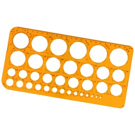 Circle Stencil Template with 36 Circles, Circle Stencils for Painting, Circle Ruler for Drawing Aids, Quilling Template, Transparent Orange