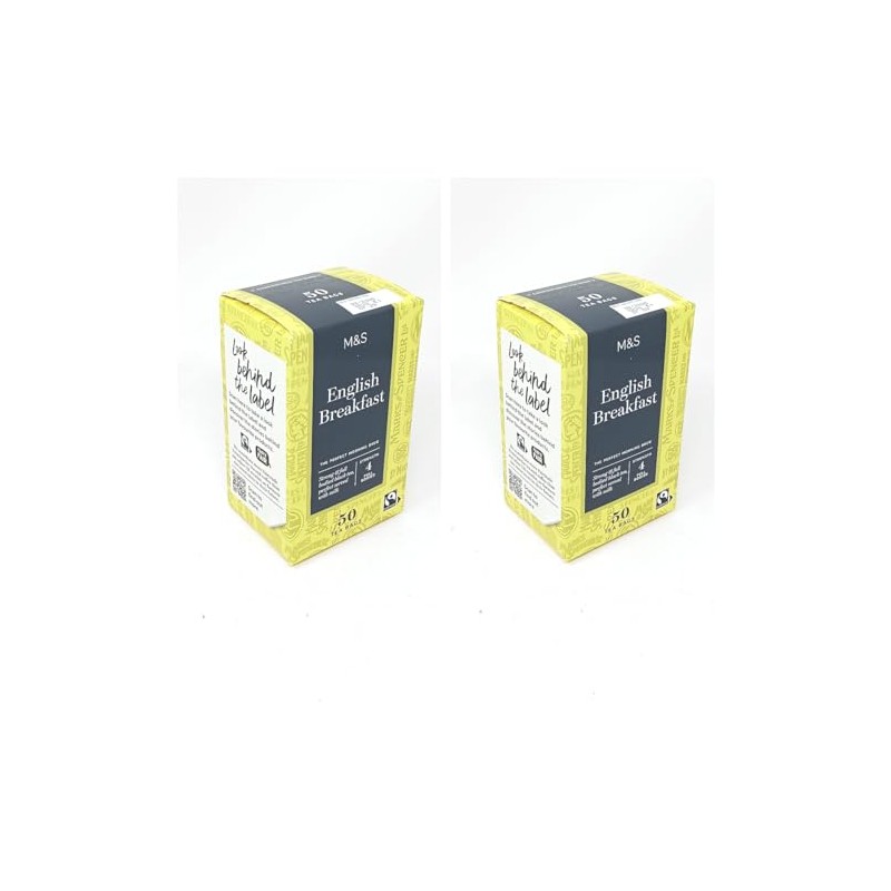M&S Fairtrade English Breakfast 50 Tea Bags 125g- 2 Pack