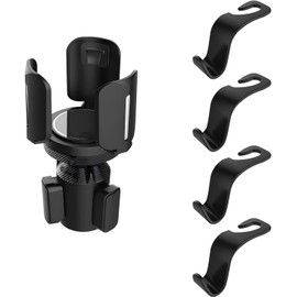 Portavasos Ajustable para Auto, Negro, Extensible, Compatible con Tazas y Vasos de Café, Montaje Vertical