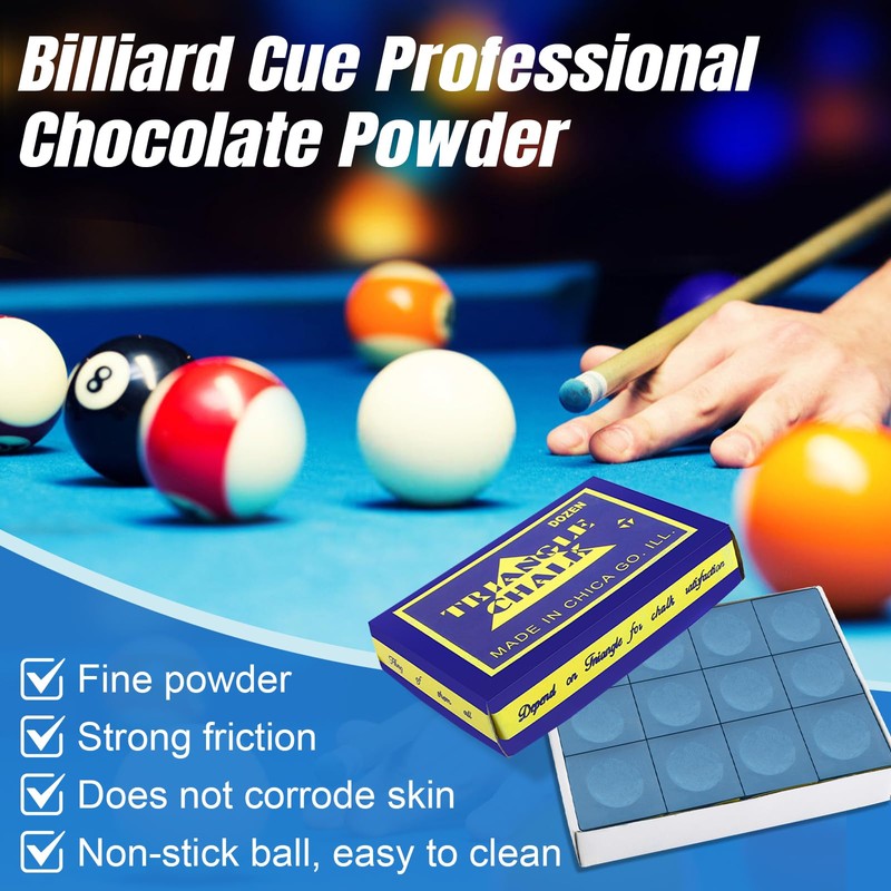 MOERDIFFER Billiard Chalk, Cue Chalk, Non-Slip Pool Cue Chalk, Premium