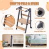 Gewitt Foldable Toddler Kitchen Stool Helper - Adjustable Height Folding